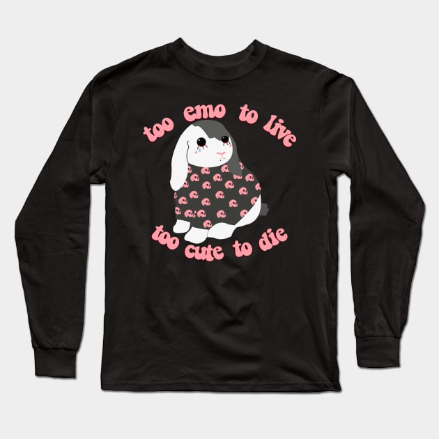 Too emo to live too cute to die Long Sleeve T-Shirt by rachelaranha